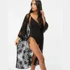 Sexig spets mesh strand täcker kvinnor vit bikini klänning badkläder virkning strandkläder baddräkt sommar cardigan sarongs