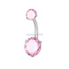 Chirurgisch roestvrij staal Cubie Zirkon Diamond Navel Ring Bely Button Piercing Body Jewelry for Women Fashion Will en Sandy