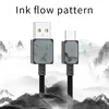 Inkt Schilderij 1.2m Type C Gevlochten USB-oplader Kabels Micro V8 Kabels Datalijn Metalen Plug Snel opladen voor Samsung Note 20 S9 Plus Speciale Design-kabel