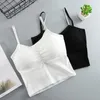 Women's Shapers Sexy Camisoles Female Cross Back Solid Color Lingeries For Sport Fitness Padded Tanks Underwear A02