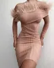 Kobiety Sexy Designer Pióra Pink Bandaż Dress Winter Dams Elegant Off The Ramię Bodycon Party Vestido 210527