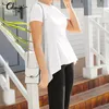 Celmia الصيف مثير peplum قمم المرأة قصيرة الأكمام ضئيلة الصلبة البلوزات 2021 عارضة قمصان تونك الأعلى زائد الحجم blusas femininas المرأة