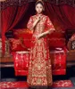 Женщины красно -восточные Qipao Bride Wedding Dress Plorge Hone