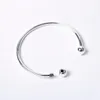 Vis unisexe Ballend Cuff Bracelet Smooth Round Round Charms Brangle For Charms Beads Open Cuff Bijoux Q071991012514643072