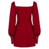 Sukienka OCSTrade Bodycon Sexy V Neck Red Arrivals Latarnia Z Długim Rękawem Kobiety Night Club Party ES 210527