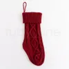 46cm Knitting Christmas Stockings Xmas Tree Decorations Solid Color Children Kids Gifts Candy Bags DHL Fast Ship RRA44785876883