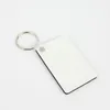 Blank Sublimation Rectangle Hardboard Keychain Stampa fai da te MDF Portachiavi in legno Accessori regalo promozionale Portachiavi a trasferimento termico