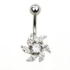 YYJFF D0149 Anello per ombelico stile corona 4 colori 14Ga 10 mm Lunghezza 20 pezzi Gioielli per piercing alla moda