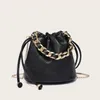 Bolsas de noche Moda Lingge Cadenas Bolsa de cubo Diseñador Acolchado Bolsos de mujer Lujo Suave PU Cuero Hombro Crossbody Pequeño Tote 2021