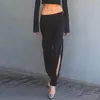 Women Sexy High Zipper Split Mid Waist Wide Leg Pants Autumn Elastic Woman Trousers Casual Black Long Loose Harem Pencil 210517