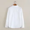 Camicia bianca primaverile Camicia a maniche lunghe da donna Camicetta ricamata amore Camicetta da donna in cotone Camicetta da donna 5598 210527
