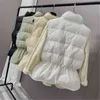 Gilet in piumino d'anatra bianco moda donna inverno casual doppio petto colletto alla coreana cappotto corto sottile 210520