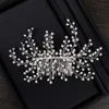 Fermagli per capelli Barrette Design Colore argento Gioielli di perle Fatti a mano Cristallo Tiara da sposa Pettini Copricapo Accessori da sposa