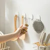 Rostfritt stål singelkrok pasta stansfri väggmonterad badrum kök metall klädkrok set