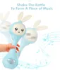 Baby Music Flashing Teether Rattle Toys Rabbit Hand Bells Mobile Spädbarn Pacifier Weep Tear Newborn Early Educational Leksaker 0-12m