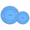 Vaisselle jetable fête d'anniversaire décoration vaisselle ensemble Phnom Penh Design transparent 20 pièces assiette en plastique bleu