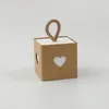 50pcs vuoto carta kraft cuore scatola di caramelle scatole regalo scatola di imballaggio fai da te bomboniere ospiti compleanno natale decorazione di nozze 210402