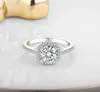 Fine 7 5mm Round Cut Create Moissanite 925 Silver Ring 1 5ct Lab Zirconia Diamond Eternal Love Token Women Girlfriend Gift J-477202d
