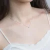 Chaînes Corée Vintage Or Argent Couleur Acier Titane Acacia Haricots Pendentif Collier Collier Bijoux Pour Femmes Girls230F