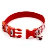 Coleiras de gato lidera 2 pcs Natal Pet Dog Collar Santa Claus impresso para pequenos cães Fantecedores Suprimentos Nylon Ajustável Colares -