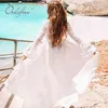 Summer Boho Women Maxi Sleeve Sexy Transparent See Through White Lace Long Tunic Beach Dress 210415