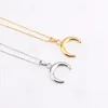 Pendant Necklaces Trendy Fashion Non-fading Non-rust Stainless Steel Crescent Moon Women Chocker Femme Pendants Chain 2021 Jewelry