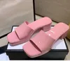 Top quality Wholesale woman slipper designer lady Sandals summer jelly slide high heel slippers luxur Casual shoes Womens Leather Alphabet beach shoe