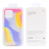Gradiente Rainbow WaterColor Liquid Silicone Case di protezione protettiva Coperchio del telefono per iPhone 13 12 Mini 11 Pro Max XR 7694362