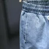 Automne Hommes Light Blue Harem Jeans Plus Taille 5XL 6XL 7XL Taille élastique Denim Pantalon Pantalon de marque masculine 210622