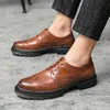 Shoe Wedding Party Men Male Casual Shoes Oxford Brand Men's Leather Bullock Trend Gentleman Formal Office Business 67028 s 's
