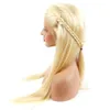 Fahion 613 Loira Brasileira Perucas de Cabelo Humano Sedoso Liso Sintético Lace Front Peruca com BabyHair 150% Cosplay Diariamente