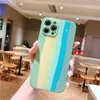 rainbow phone Cases Camera Protect Shockproof for iPhone 12 Mini 11 Pro X XS Max XR case Silicone glass CellPhone Cover