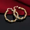Boucles d'oreilles rondes en argent Sterling 925 pour femmes, 4cm, haute qualité, or Rose 18K, bijoux à la mode, cadeau de fête de mariage