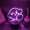 Noite Luzes Jogo Kirbys 3D LED RGB Luz colorido presente de aniversário para amigo crianças crianças lava lâmpada cama sala de jogos decatio