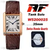 AF Solo W520025 Swiss Ronda Quartz Unisex Mens Womens Watch 18k розовое золото белый циферблат черный рома синие руки коричневая кожа Super Edition 2021 часы PureTime G7