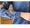 Camicia da donna in seta da ufficio in stile coreano Camicia da donna in raso tinta unita Top e camicette Camicie a maniche lunghe sottili eleganti 10150 210521