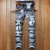 2021 mode slanke herenprint matte witte jeans casual stretch denim broek mannelijke merk rechte broek pantalons giet hommes