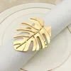 Gold Silver Leaf Napkin Rings Hotel Wedding Table Decor Napkins Buckle Festival Banquet Coffee Shop Desktop Decoration Towel Ring BH5034 TYJ