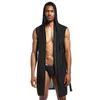 Men's Sleepwear Exy Bath Robe Hooded Pajamas Superthin Smooth Bathing Gown Comfortable Home Tops Wear