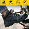 Anti-smashing Safety Shoes Men Wear High-top Boots Slip Waterproof Oil Labor Protective Mens Winter for Work 211217