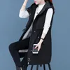Kvinnors västar koreanska 2022 Autumn Winter Coat Vest med huva kvinnliga ärmlösa smala tjocka varma damer Waistcoat plus storlek 4xl
