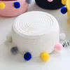 Depolama sepetleri yün top pamuk halat sepeti dokuma banyo organizatörü ev dekorasyon kutusu kap oyuncak