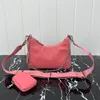 Projektanci Hobo Crossbody Bag Retedycja 2005 nylonowe torebki luksusowe kobiety męskie torby oryginalne skórzane torby na ramię