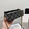 Embellished faux diamond shoulder bag Womens Designer White and Black Bags cute size classic version square flip purse Elegant style pockets