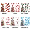 Decorações de Natal 50 pcs Merry Doces Bags Santa Claus Treat Treat Treat Bag Xmas Ano Biscoito Presentes Caixa Decoração