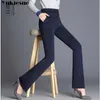 Praca w biurze Solid Solid Women S Pants żeńskie chude spodnie Flare Pants Capris dla kobiet spodni kobieta plus size 210412