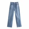 Женские джинсы синяя широкая нога высокая талия женский летний лето прямой парень женщина джинсовые брюки Y2K Streetwear 210430