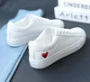 Women Casual Shoes Fashion New Woman PU Leather Shoes Ladies Breathable Cute Heart Flats White Sneakers