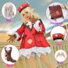 Anime Game Genshin Impact Klee Cosplay Costume Ryggsäck Wig Shoes Outfit Lolita Dress Women Halloween Party Costume Y0903