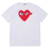 New Best Quality DES GARCONS CDG PLAY Heart CDG Tee Short Sleeve T-Shirt short Tee Des Garcons T-shirt C136 White